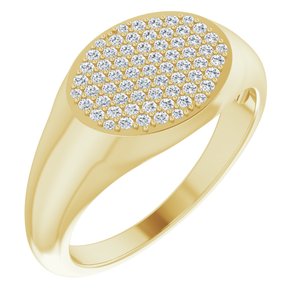 14K Yellow Gold 1/3 CTW Natural Diamond Signet Ring