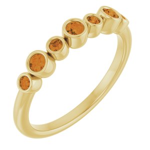 14K Yellow Gold Natural Citrine Bezel-Set Ring