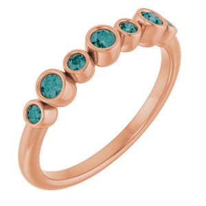 14K Rose Gold Natural Alexandrite Bezel-Set Ring