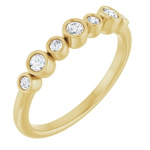 14K Yellow Gold 1/5 CTW Natural Diamond Bezel-Set Ring