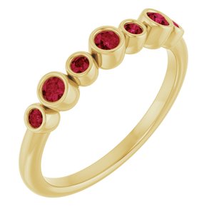14K Yellow Gold Natural Ruby Bezel-Set Ring
