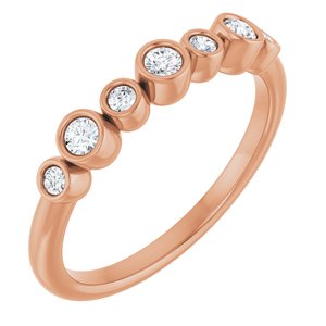 14K Rose Gold 1/5 CTW Natural Diamond Bezel-Set Ring