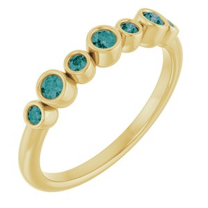 14K Yellow Gold Natural Alexandrite Bezel-Set Ring
