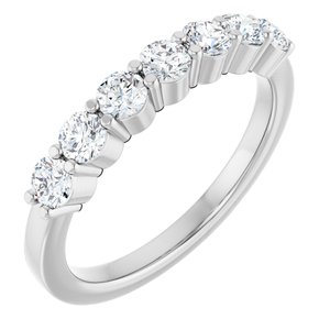 14K White Gold 5/8 CTW Natural Diamond Anniversary Band