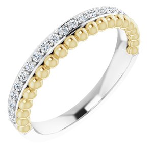 14K White/Yellow Gold 1/5 CTW Natural Diamond Beaded Ring