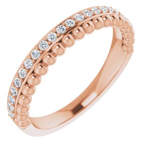 14K Rose Gold 1/5 CTW Natural Diamond Beaded Ring