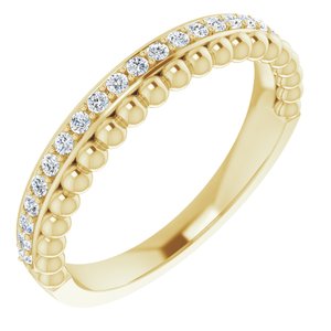 14K Yellow Gold 1/5 CTW Natural Diamond Beaded Ring