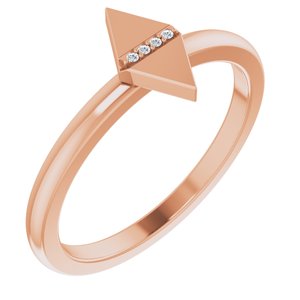 14K Rose Gold .01 CTW Natural Diamond Geometric Ring