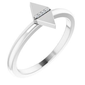 Platinum .01 CTW Natural Diamond Geometric Ring