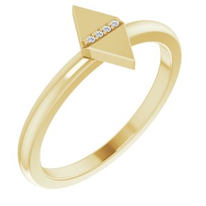 14K Yellow Gold .01 CTW Natural Diamond Geometric Ring