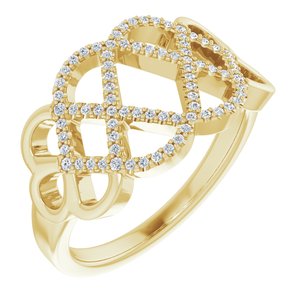 14K Yellow Gold 1/5 CTW Diamond Woven Ring