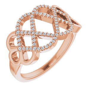 14K Rose Gold 1/5 CTW Diamond Woven Ring