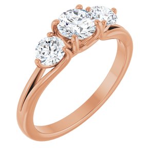 14K Rose 1 CTW Natural Diamond Three-Stone Engagement Ring