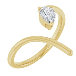 14K Yellow Gold 1/3 CT Lab-Grown Diamond Negative Space Ring