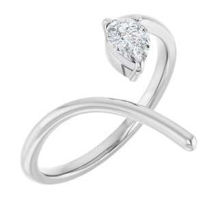 14K White Gold 1/3 CT Lab-Grown Diamond Negative Space Ring