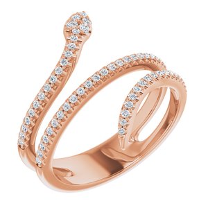 14K Rose Gold 1/3 CTW Natural Diamond Snake Ring