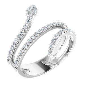 Platinum 1/3 CTW Natural Diamond Snake Ring
