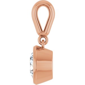 14K Rose Gold 6.5 mm Round Charm/Pendant Mounting – image 5