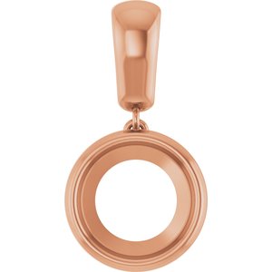 10K Rose Gold 10 mm Round Charm/Pendant Mounting – image 2