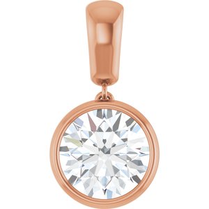 10K Rose Gold 10 mm Round Charm/Pendant Mounting