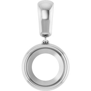 14K White Gold 10 mm Round Charm/Pendant Mounting – image 2
