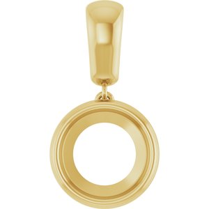 18K Yellow Gold 10 mm Round Charm/Pendant Mounting – image 2