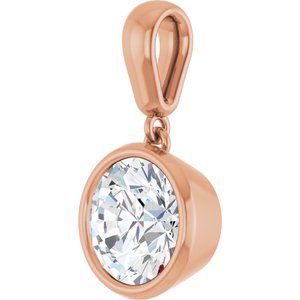 10K Rose Gold 8.2 mm Round Charm/Pendant Mounting – image 3