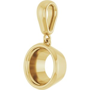 10K Yellow Gold 8.2 mm Round Charm/Pendant Mounting – image 4