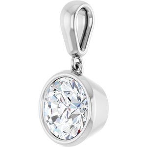 18K White Gold 8.2 mm Round Charm/Pendant Mounting – image 3