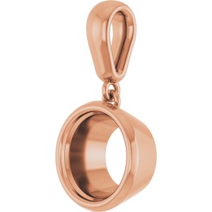 14K Rose Gold 8.2 mm Round Charm/Pendant Mounting – image 4