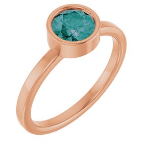 14K Rose Gold 6 mm Lab-Grown Alexandrite Ring