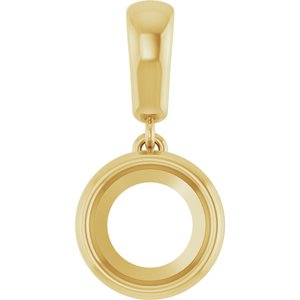 14K Yellow Gold 7.4 mm Round Charm/Pendant Mounting – image 2
