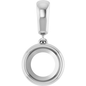 14K White Gold 7.4 mm Round Charm/Pendant Mounting – image 2