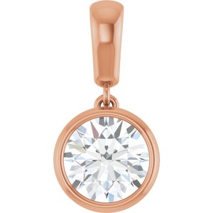 18K Rose Gold 7.4 mm Round Charm/Pendant Mounting