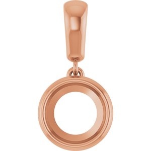 14K Rose Gold 7.4 mm Round Charm/Pendant Mounting – image 2