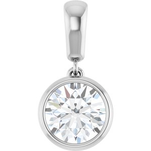 14K X1 White Gold 7.4 mm Round Charm/Pendant Mounting