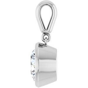 18K White Gold 8.2 mm Round Charm/Pendant Mounting – image 5