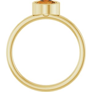 14K Yellow Gold 6 mm Natural Citrine Ring
