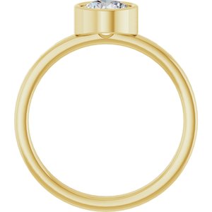 14K Yellow Gold 6 mm Natural White Sapphire Ring