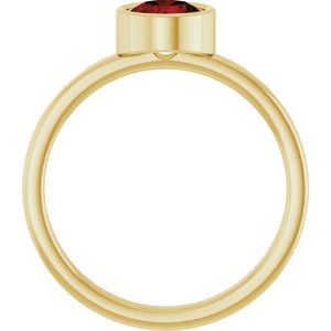 14K Yellow Gold 6 mm Natural Mozambique Garnet Ring