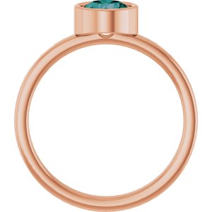 14K Rose Gold 6 mm Lab-Grown Alexandrite Ring