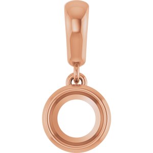 10K Rose Gold 5.5 mm Round Charm/Pendant Mounting – image 2