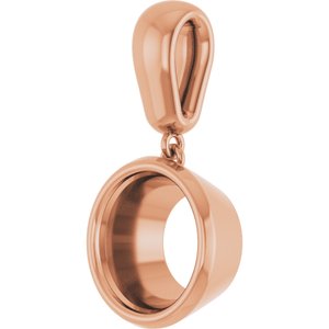10K Rose Gold 10 mm Round Charm/Pendant Mounting – image 4