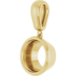 18K Yellow Gold 10 mm Round Charm/Pendant Mounting – image 4