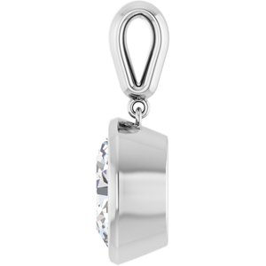10K White Gold 12x10 mm Oval Charm/Pendant Mounting – image 5