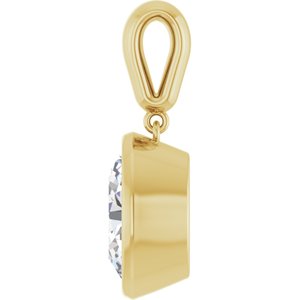 14K Yellow Gold 12x10 mm Oval Charm/Pendant Mounting – image 5