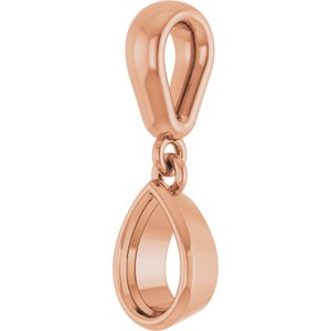 18K Rose Gold 6x4 mm Pear Charm/Pendant Mounting – image 4