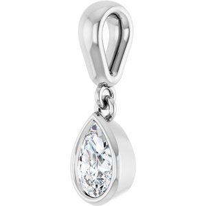 14K X1 White Gold 6x4 mm Pear Charm/Pendant Mounting – image 3
