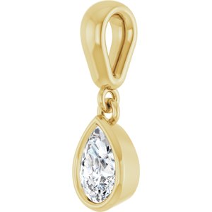 14K Yellow Gold 6x4 mm Pear Charm/Pendant Mounting – image 3