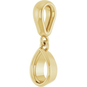 10K Yellow Gold 6x4 mm Pear Charm/Pendant Mounting – image 4
